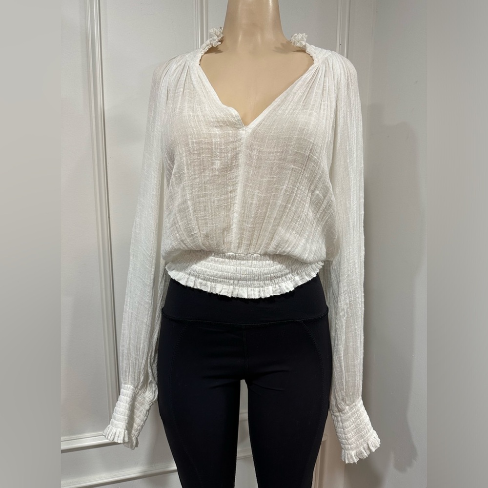 Free People White Blouse Size Small